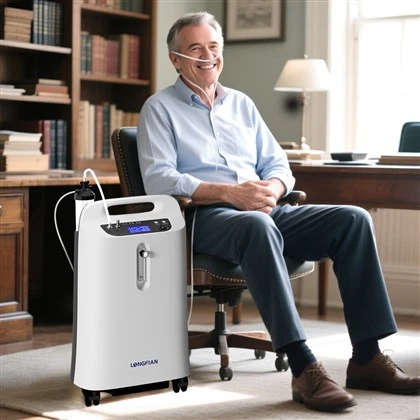 Concentrador de oxigênio PSA portátil de alto grau de alta qualidade 5L com nebulizador ajustável